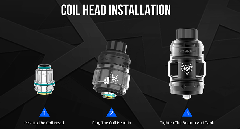 Advken Owl Pro Tank Atomizer Coil Head Installation