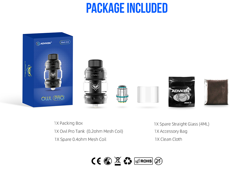 Advken Owl Pro Tank Atomizer Package