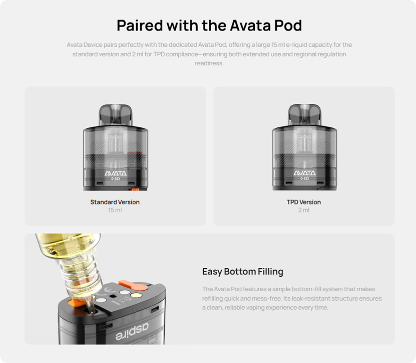 Aspire Avata Pod Kit Compatible