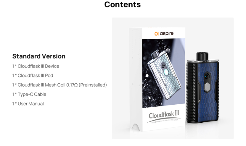 Aspire Cloudflash III Kit Paackage