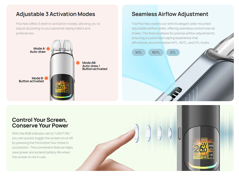 Aspire Pixo Neo Pod Kit Adjsutable Airflow
