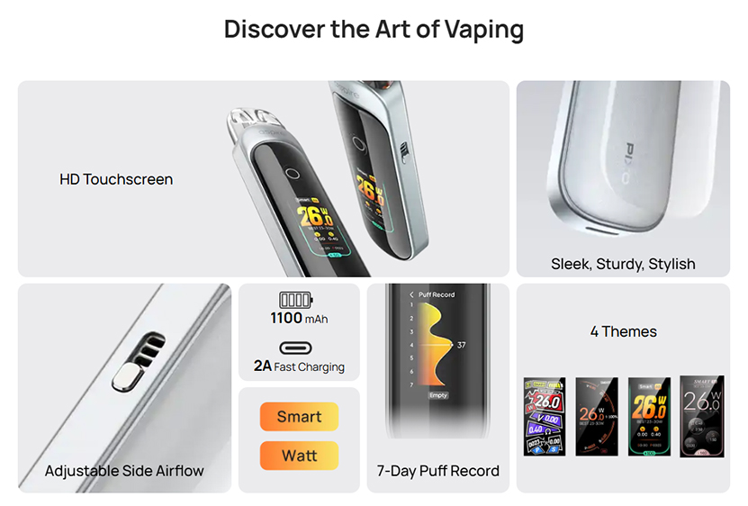 Aspire Pixo Pod Kit Features