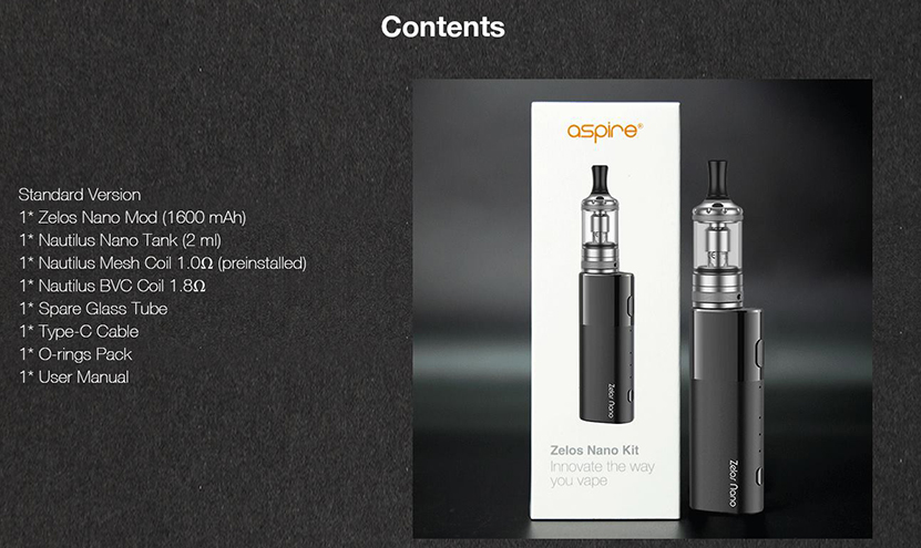 Aspire Zelos Nano Kit con Nautilus Nano Sigaretta Elettronica - Kit Aspire  - Svapo Store