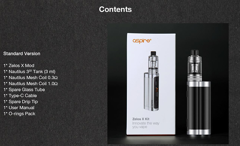 Aspire Zelos X Kit Package