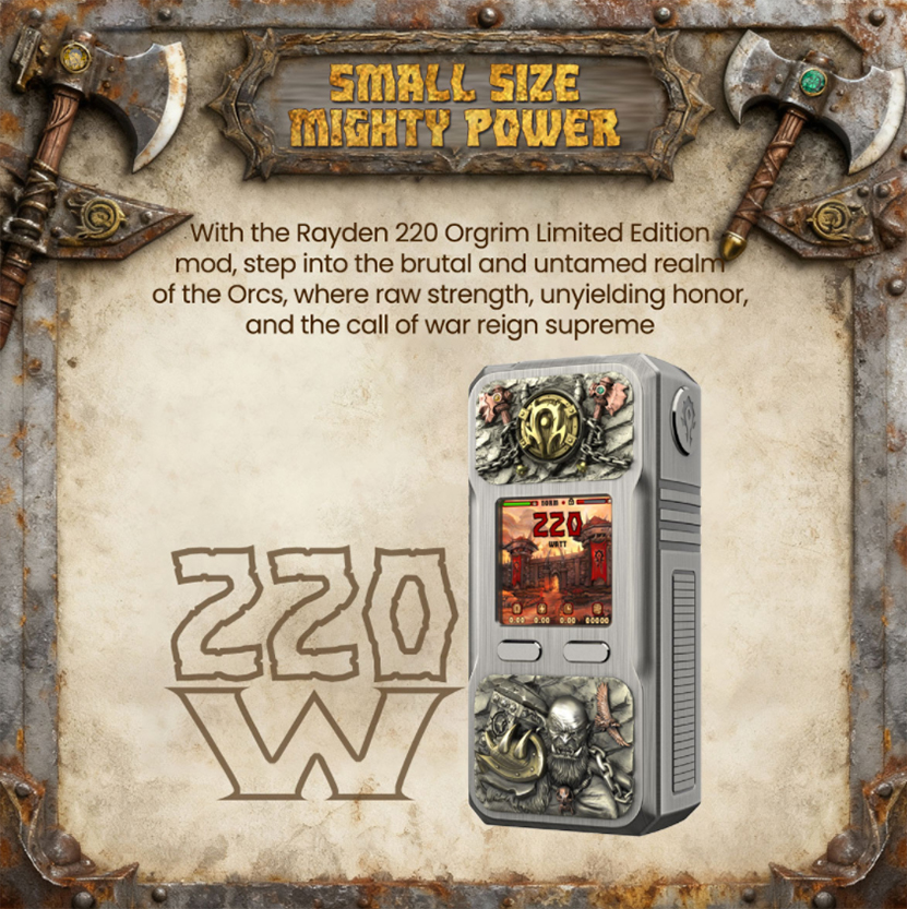 BD Vape Mod Rayden 220 ORGRIM Limited Edition Appearacne