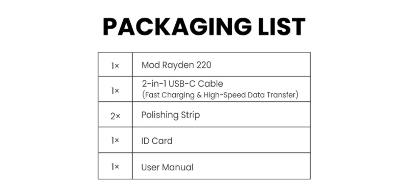 BD Vape Mod Rayden 220 Package