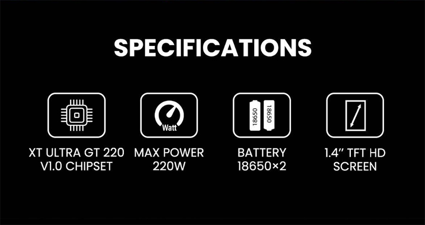 BD Vape Mod Rayden 220 Standard Edition Features