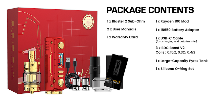 BD Vape Rayden 100 V3 IM Kit Limited Edition Package