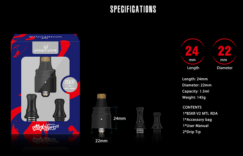 Berserker V2 MTL RDA Atomizer Specification