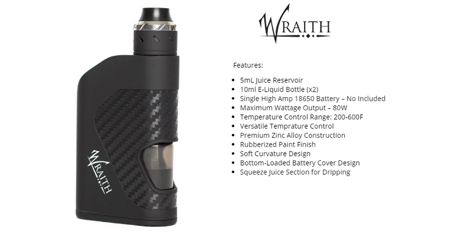 COV Wraith 80W Squonker Kit Features