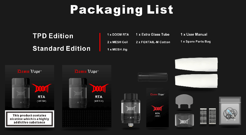 DOOM Mesh RTA Packing List