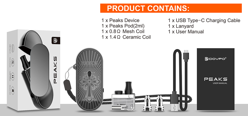 DOVPO Peaks Pod System Kit Package