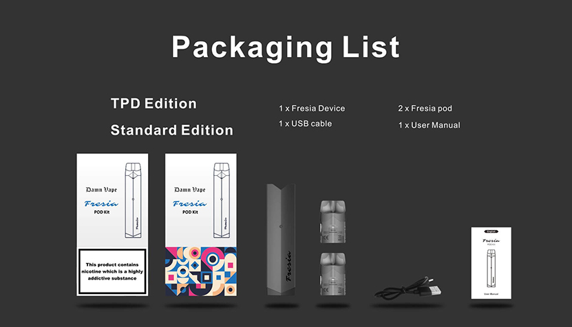 Damn Vape Fresia Pod System Starter Kit Package