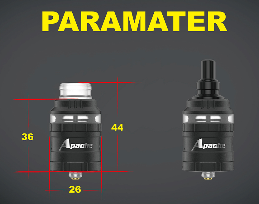 Damselfly Apache RDA Vape Tank Specification