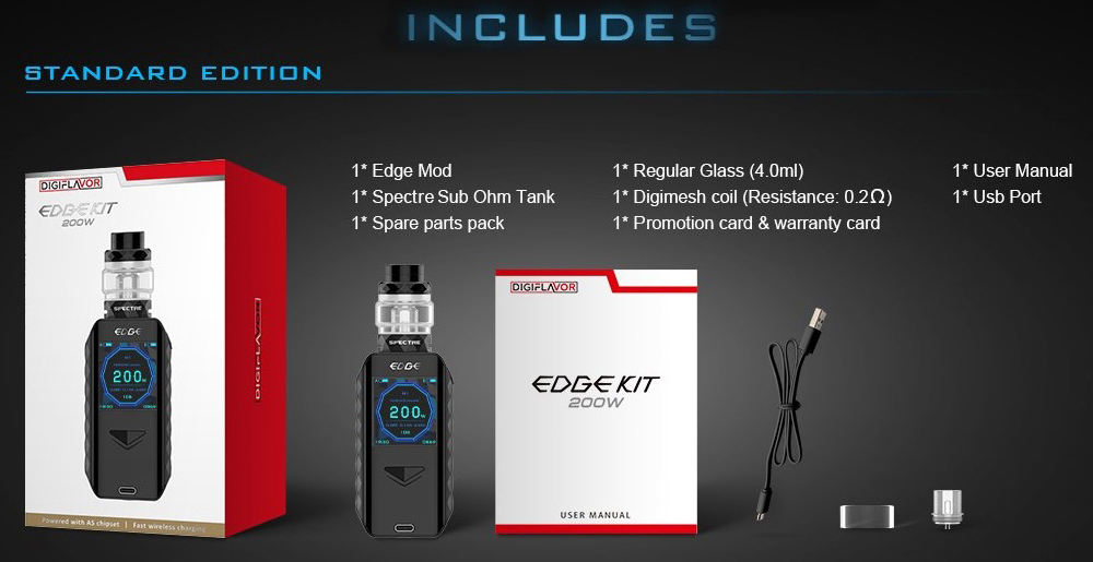 Digiflavor Edge 200W TC Kit Features 8