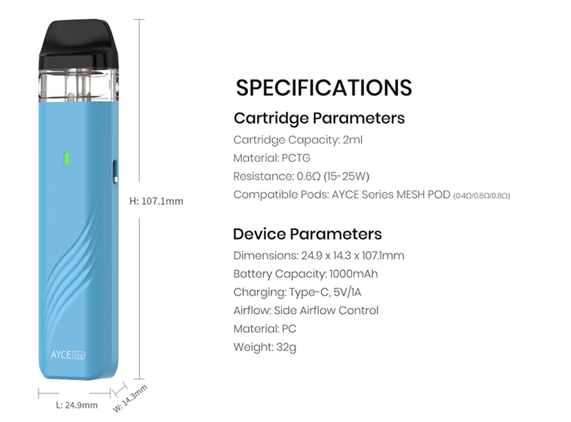 DOVPO Ayce Lite Kit Specifications