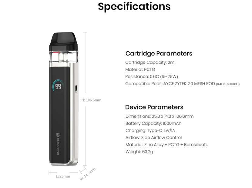 DOVPO Ayce Mini 2 Kit Specs