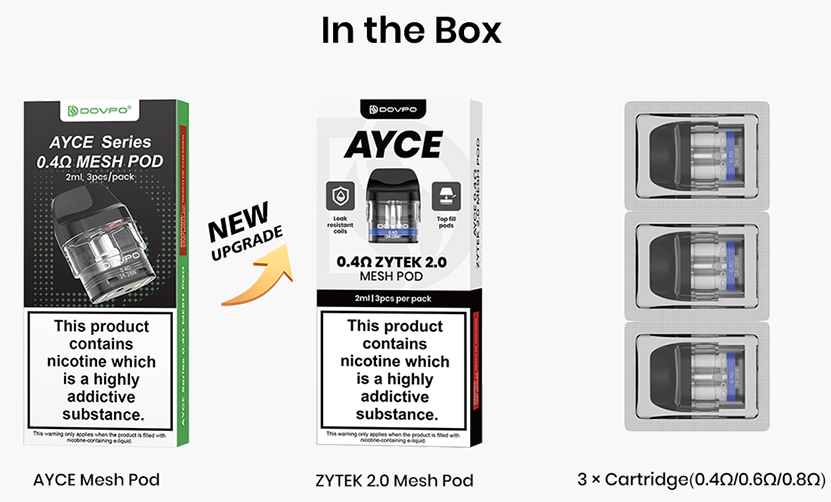 DOVPO Ayce Zytek 2.0 Mesh Pod Packing List