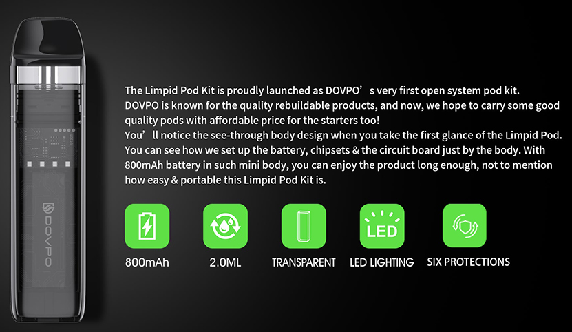DOVPO Limpid Pod Kit Feature 2