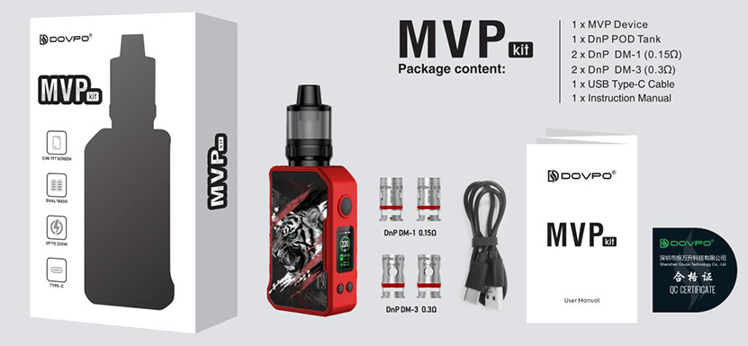 DOVPO MVP 220W Kit Package List