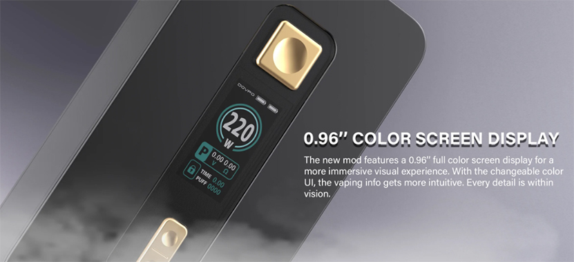 DOVPO Themis 220W Box Mod Color Display
