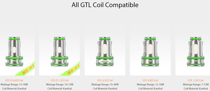 Eleaf GTL X Tank Coil Compatible
