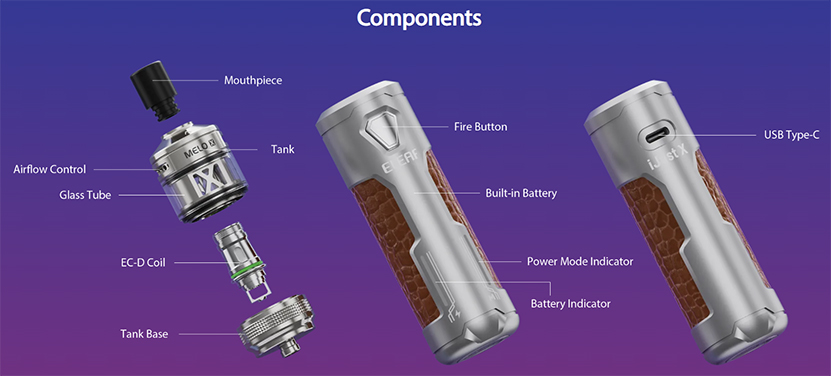 Eleaf iJust X Kit with Melo X Tank Parts