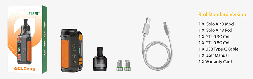 Eleaf iSolo Air 3 Kit Package