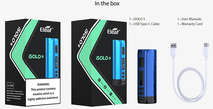 Eleaf iSolo S Mod Package