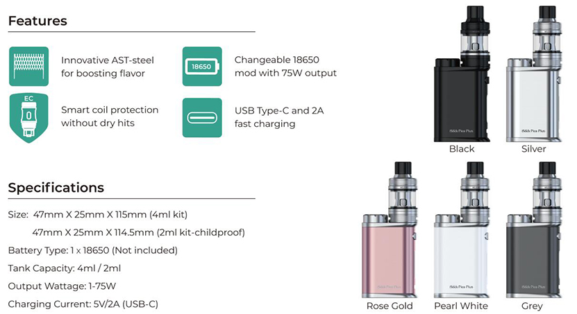 Eleaf iStick Pico Plus Specification