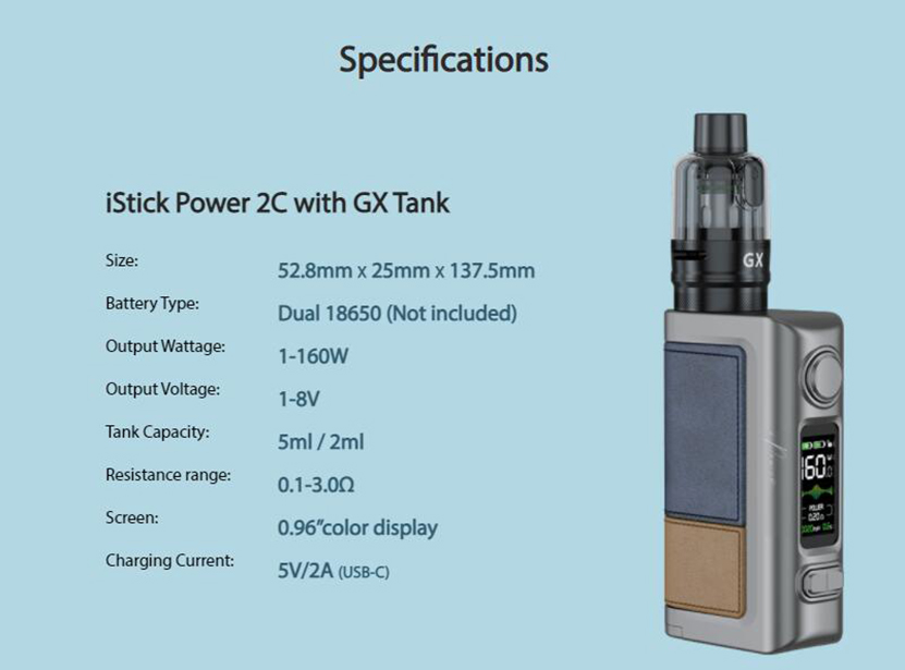Eleaf iStick Power 2C with GX Tank Feature 13