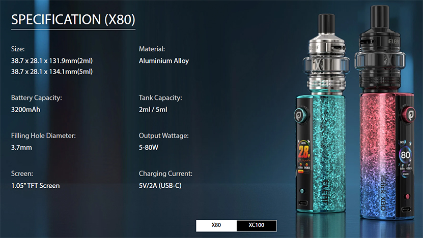 Eleaf iStick X80 Kit Specs