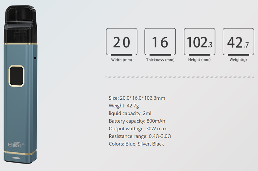 Eleaf iTap Kit Parameters