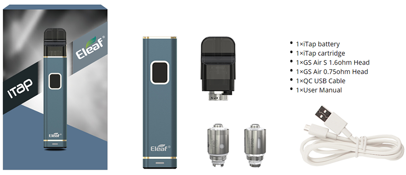 Eleaf iTap Pod System Kit Includes