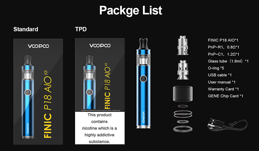 Finic P18 AIO Vape Kit Package