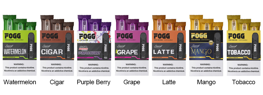 Fogg Vape Disposable Pod Device colors