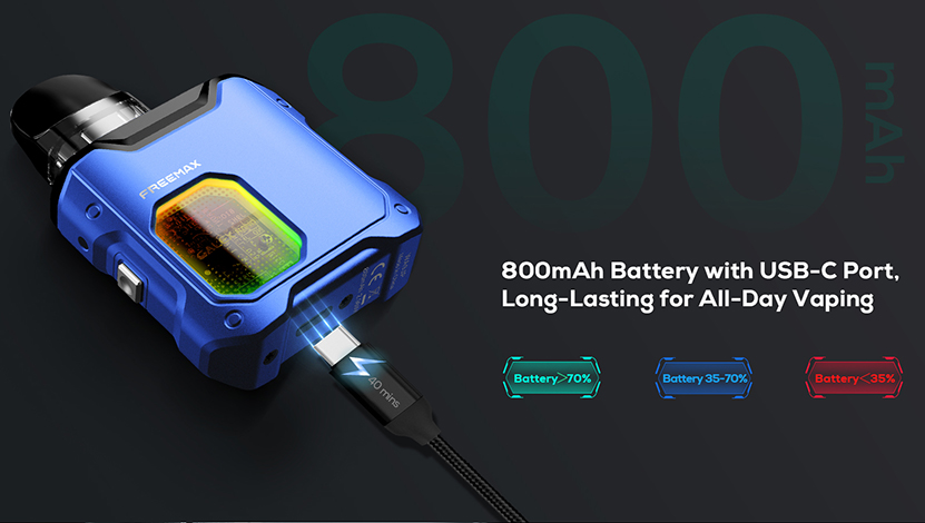 Freemax Galex Nano Kit Battery Capacity