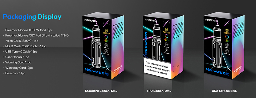 Freemax Marvos X 100W Kit Package