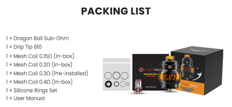 Fumytech Dragon Ball Sub Ohm Tank Package