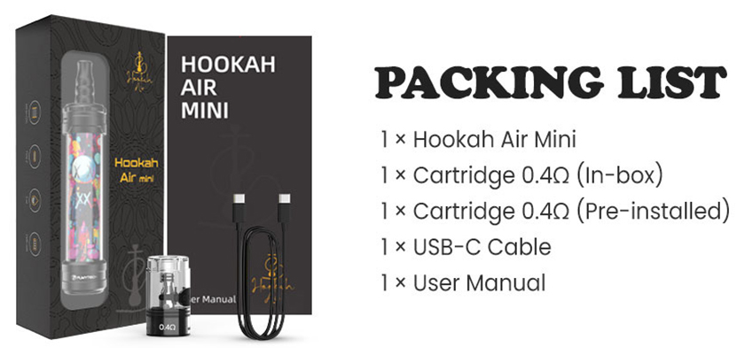 Fumytech Hookah Air Mini Kit Packing List