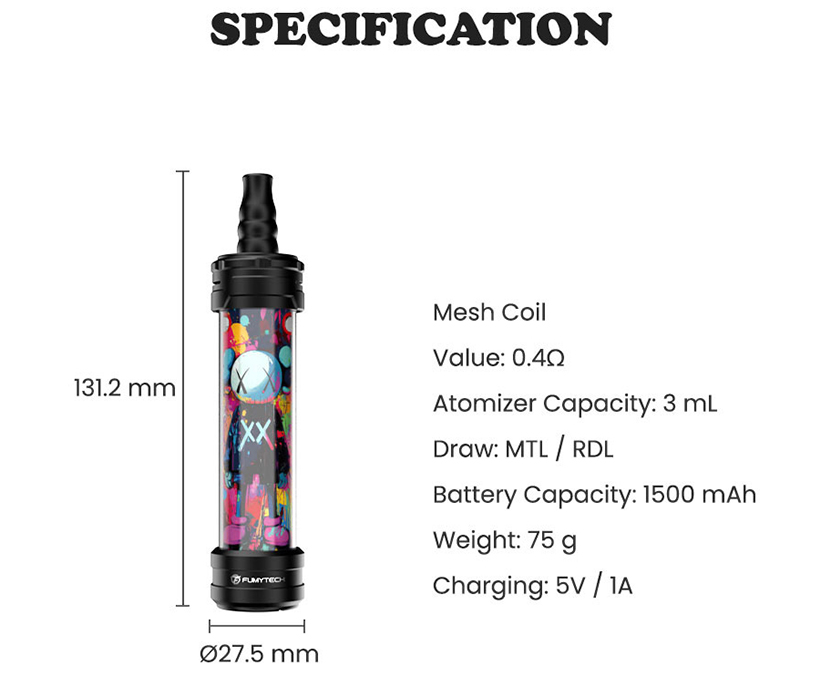 Fumytech Hookah Air Mini Kit Specifications