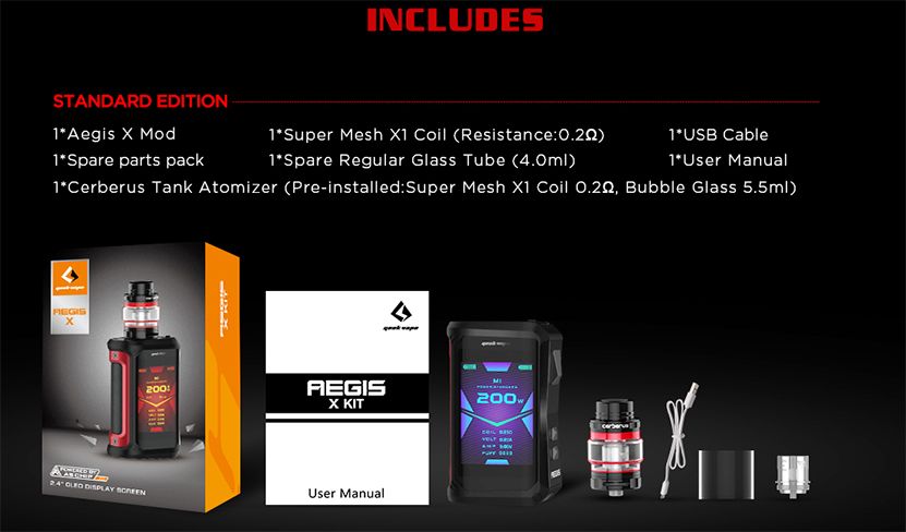 GeekVape Aegis X Kit Package