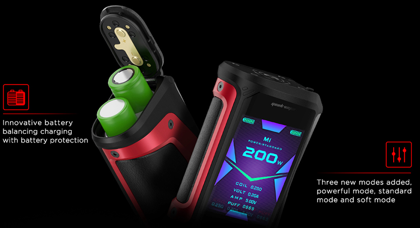 Aegis X 200W Box Mod Battery Balancing Charging