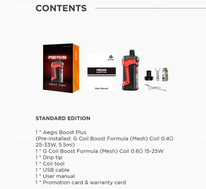 Aegis Boost Plus Kit Content