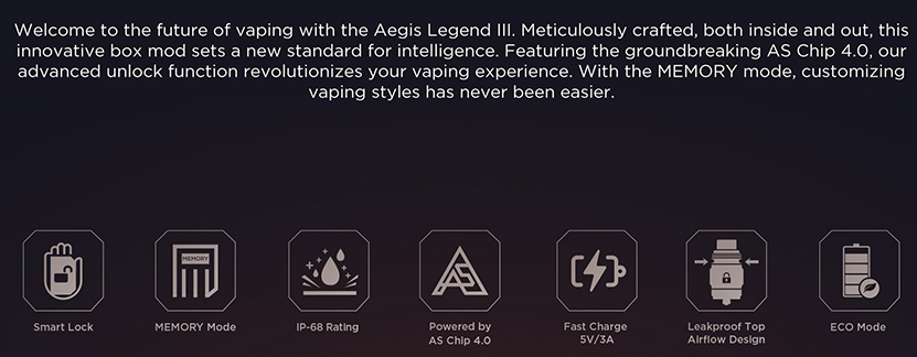 GeekVape Aegis Legend 3 Kit Features