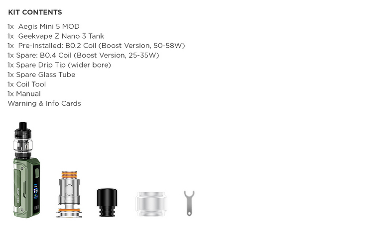GeekVape Aegis Mini 5 Kit Package