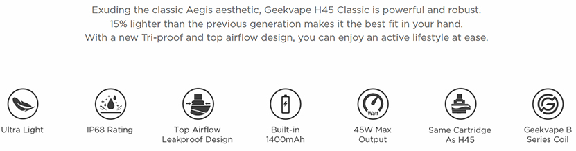 GeekVape H45 Classic Kit Features