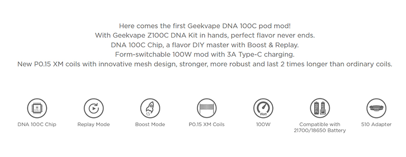 GeekVape Z100C DNA Kit Features