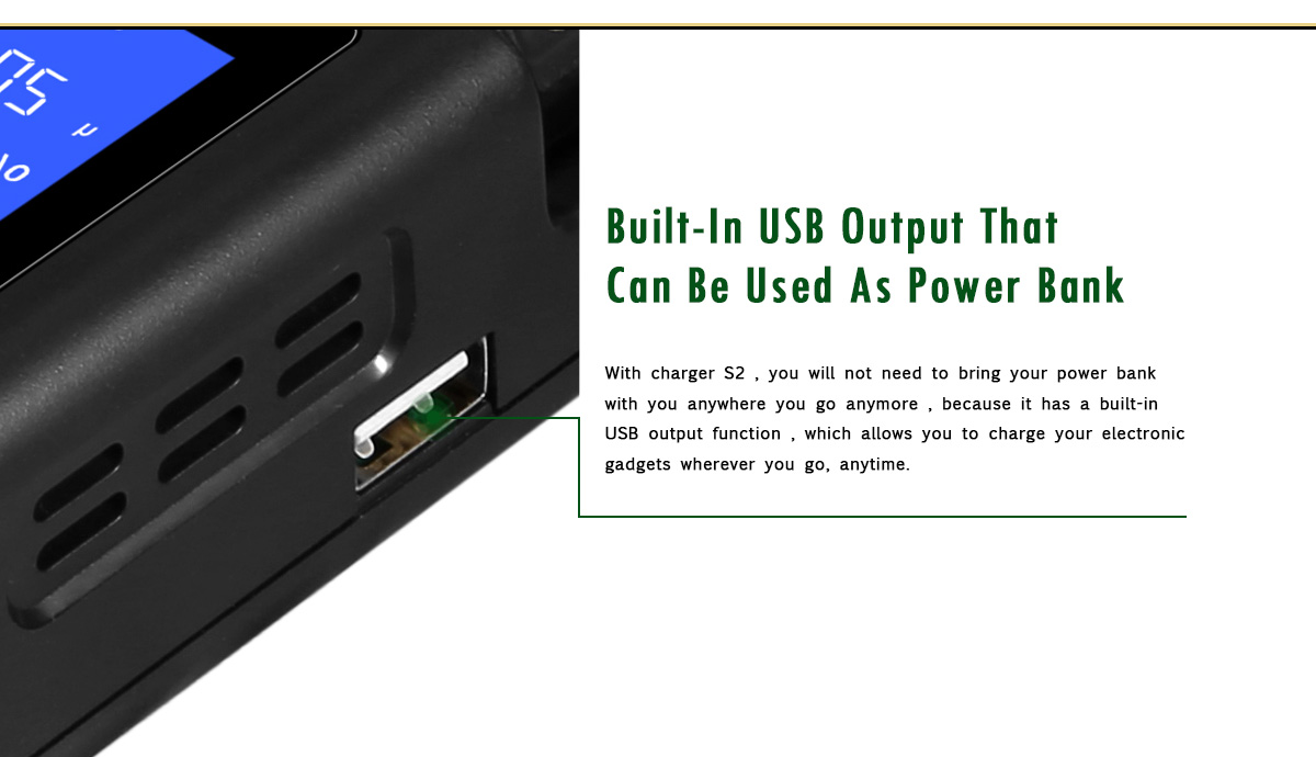 Golisi S2 Charger Built-in USB Output