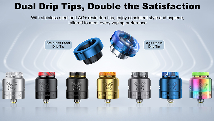 Hellvape Dead Rabbit 4 RDA Comes with Dual Drip Tips